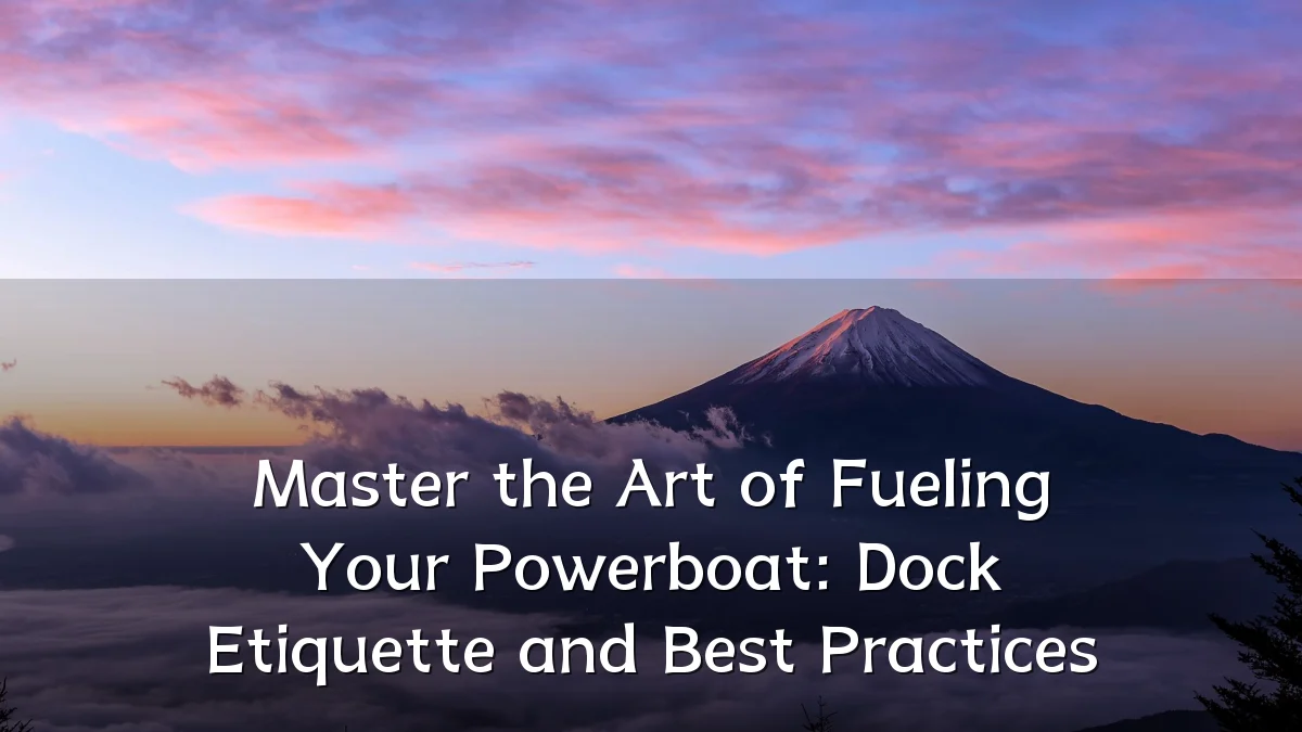 Master the Art of Fueling Your Powerboat: Dock Etiquette and Best Practices